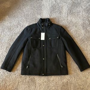 New Cole Haan Signature Melton Wool Blend Trucker Coat M